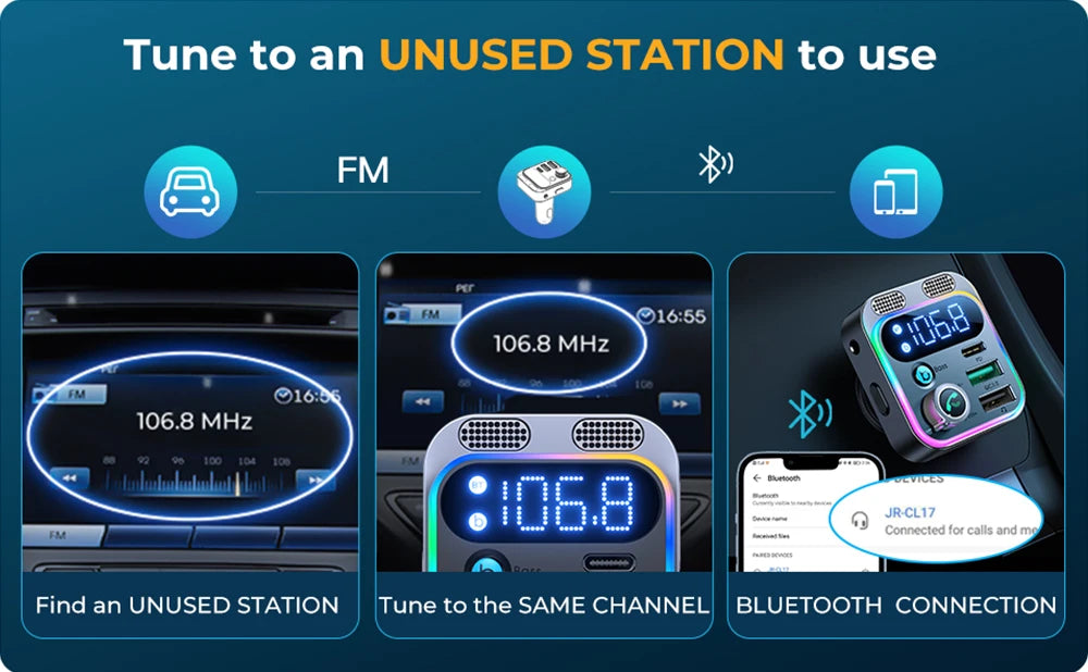 Bluetooth 5.3 FM  Car Transmitter