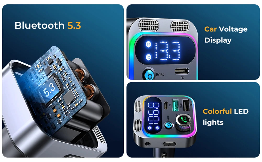 Bluetooth 5.3 FM  Car Transmitter