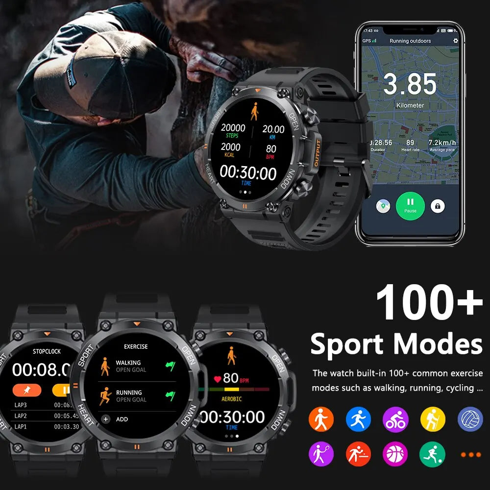 Men's Bluetooth Watch Fitness Tracker