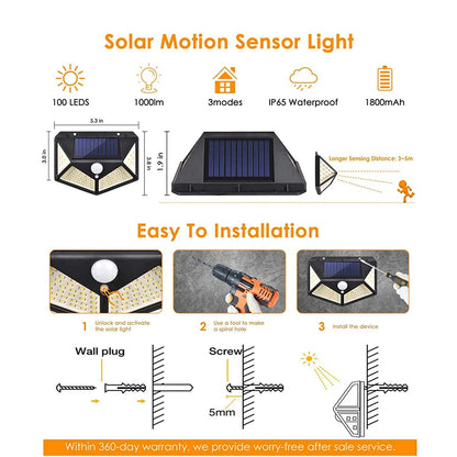 Solar Power Wall Light Motion Sensor